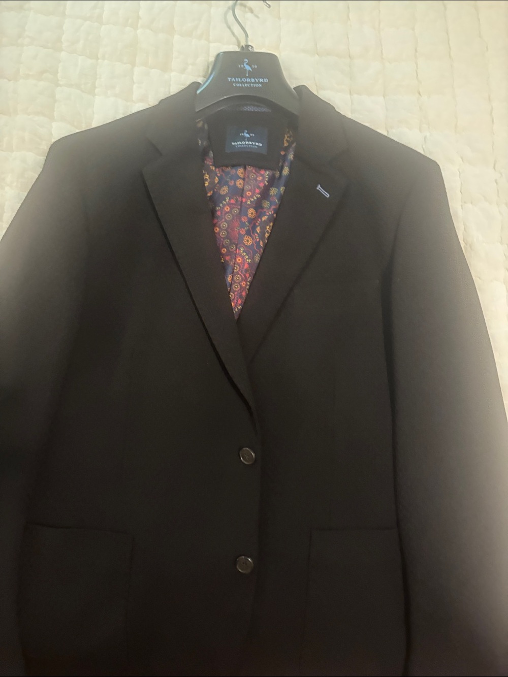 Tailorbyrd Black Blazer with Patterned Paisley Lining